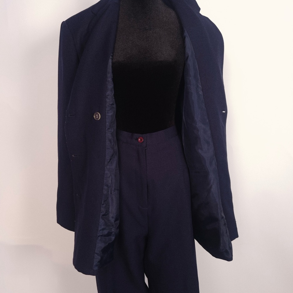Vintage 80s Morgan Miller Navy 3-Piece Suit - Picture 3 of 6